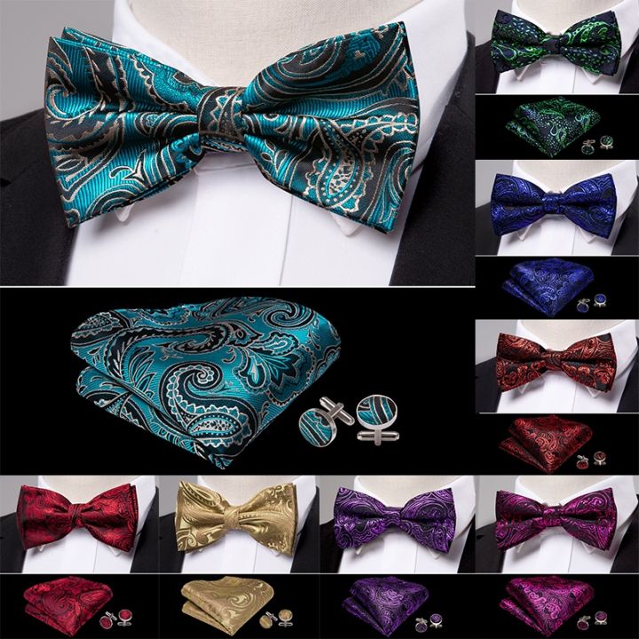 barry-wang-blue-green-gold-silk-men-bowtie-butterfly-paisley-handkerchief-cufflinks-set-pre-bow-tie-wedding-business-party