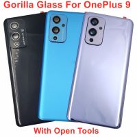 For Oneplus 9 Original New Gorilla Glass Battery Cover Hard Back Door Lid Rear Housing Panel Case + Camera Lens + Adhesive Glue