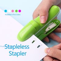 Stapleless Stapler Portable Plastic Stapler Safe Paper Stapling Without Staples School Office Bookbinding Supplies Staplers Punches