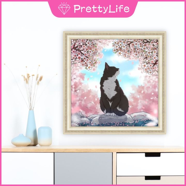 pl-cat-เพชรภาพวาด5d-diy-น่ารัก-kitty-เต็มเจาะ-home-decor-wall-art-เหมาะสำหรับของขวัญ30x3-0ซม-40x4-0ซม-50x50cm