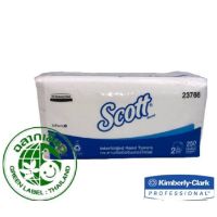 ใหม่ กระดาษเช็ดมือแบบแผ่นหนา 2 ชั้น SCOTT Essential Interfold 2 Ply  Hand Towels 250 แผ่น / ห่อ ขายปลีกคละแบบลายถุง,ลายกระดาษ ช่วยประหยัดไม่ต้องซื้อยกลัง