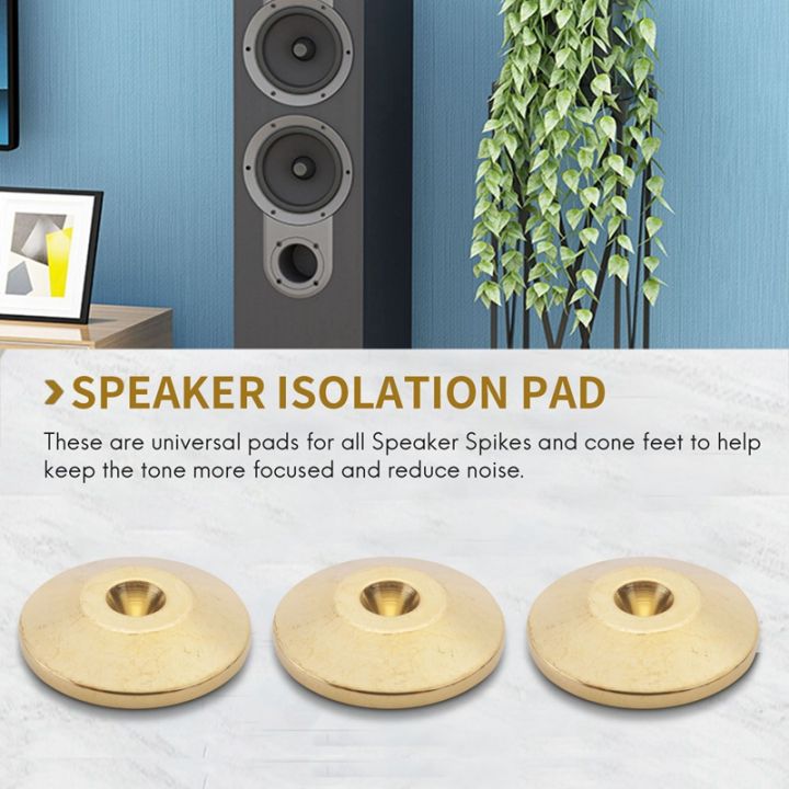 8-pcs-universal-copper-speaker-spikes-pads-speaker-shock-base-pad-isolation-stand-feet-cone-base-mats-floor-25-x-4mm
