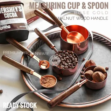 Aesthetic Measuring Cups & Spoons - Rose Gold  Cooking and baking,  Stainless steel measuring cups, Baking sugar