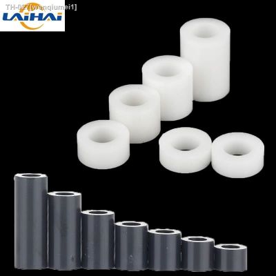 ✎㍿ 20/ 50pcs M3 M4 M5 M6 M8 White/ Black ABS Non-Threaded Spacer Round Hollow Standoff Washer PCB Board Spacer length 2 to 25mm