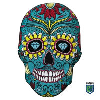 Sugar Skull Large Back Patch for Vest