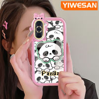 YIWESAN เคสสำหรับ Huawei Nova 10 Nova 10 Pro เคสการ์ตูนแพนด้าสีสันสดใสเลนส์กล้องถ่ายรูปแบบนิ่มสัตว์ประหลาดตัวเล็กๆเคสมือถือกันกระแทกแบบใสป้องกันซิลิโคนเรียบง่ายปลอกความคิดสร้างสรรค์โปร่งใส