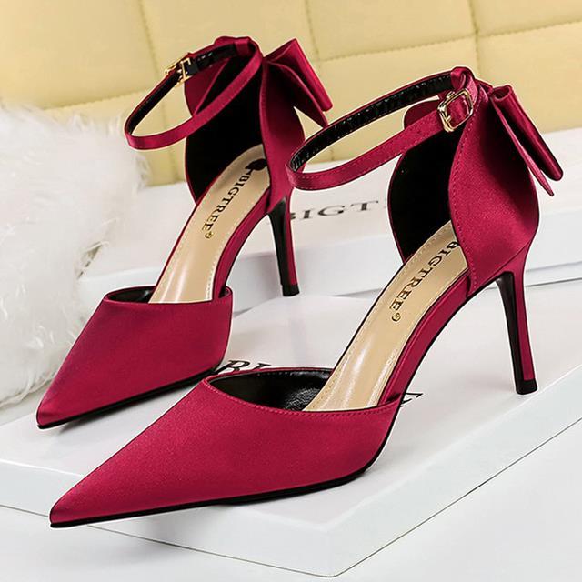 bigtree-รองเท้าส้นสูงผูกโบว์ผู้หญิง-รองเท้าส้นสูงผูกโบว์รองเท้าส้นสูงรองเท้าแต่งงานสีแดง-gratis-ongkir