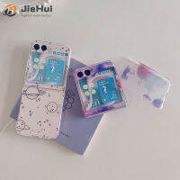 JieHui สำหรับ Samsung Z Flip5 White Cloud Starry Sky เคสโทรศัพท์แฟชั่น