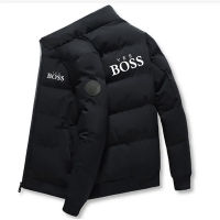 2023 Winter winter coat mens warm casual jacket down cotton filled Zipper shirt stand collar hat letter printing parka