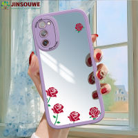 Jinsouwe เคสมือถือสำหรับ Samsung Galaxy S20 FE 5G เคส Samsungnote20fe5g สำหรับเด็กผู้หญิงลายการ์ตูนดอกกุหลาบเคสกระจกแบบเต็มปกหนัง