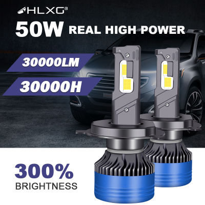 100W H7 H4 9012 HIR2 H11 H8 Led รถ Canbus HB3 9005 H1 4300K 6000K โคมไฟ HB4 9006ไฟหน้าอัตโนมัติไฟ Led 30000LM HLXG