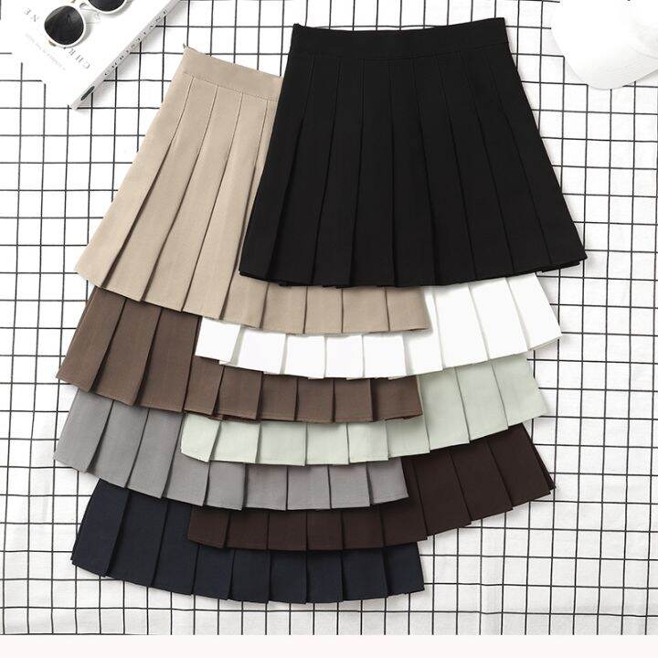 cc-skirt-ladies-2022-womens-waist-korean-pleated-school-uniform