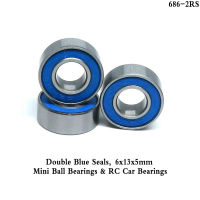 1pcs 686 2RS 6x13x5 ABEC3 Miniature Ball แบริ่ง 686RS 6 13 5 RC รถแบริ่ง 6*13*5 มม.687 688 6700 6701 2RS Blue Seal แบริ่ง-ggfjgkugkgkkjuki