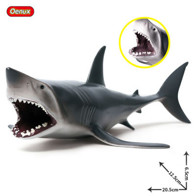 Oenux Sea Life สัตว์ Great White Shark จำลอง Marine Big Shark Action Figures Pvc รุ่นเหมือนจริงของเล่นเพื่อการศึกษาสำหรับเด็ก