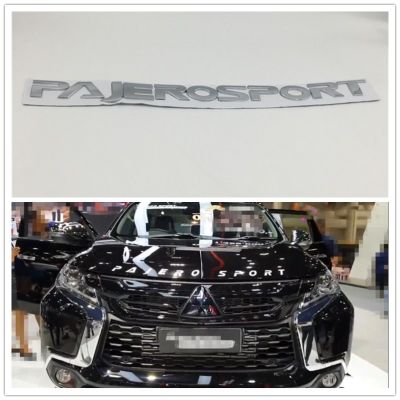 Chrome Silver For Mitsubishi Pajero Sport Front Hood Emblems Logo Script Badge Letter Auto Stickers
