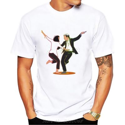 Mashup Between Pulp Fiction And La La Land Dancing Print Funny Tshirt Men New White Casual Plus Size Tshirt T-Shirt Sweatshirt