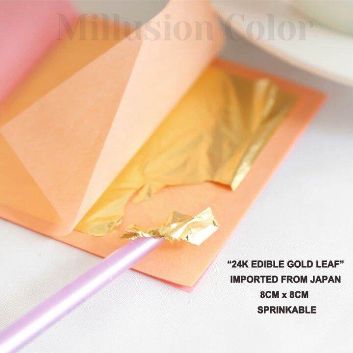 24K Edible Gold Leaf & Gold Flake- Food Decorating Garnishing Halal ...