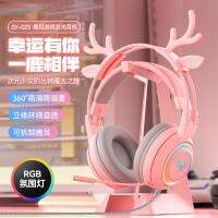 【Undine earphone】หูฟังสวมศีรษะหูฟังสวมศีรษะบลูทูธ2023เขากวางแบบใหม่หูฟังเล่นเกมไฟ RGB แบบอาศัยอยู่ทั่วไปสาย3.5