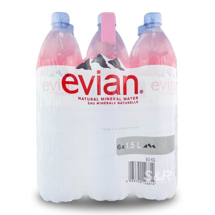 Evian Natural Mineral Water (1.5L x 6pcs) Lazada PH