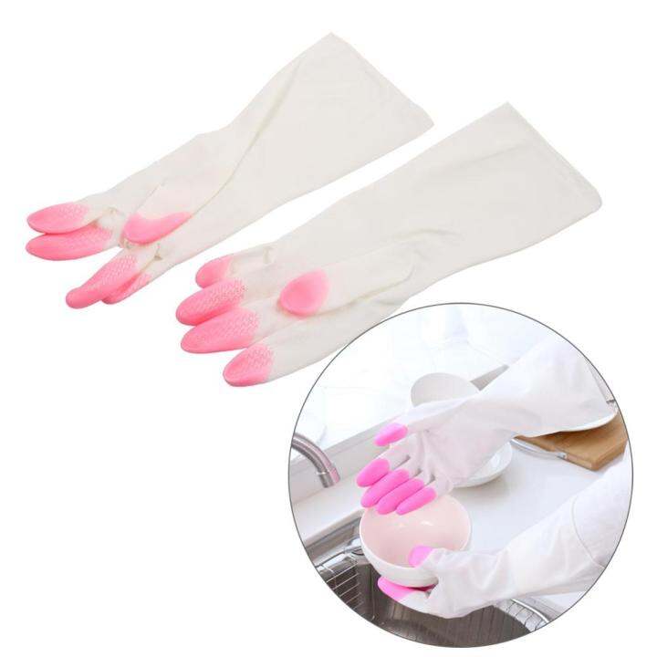 1pair-silicone-cleaning-gloves-dishwashing-cleaning-gloves-scrubber-dish-washing-sponge-rubber-gloves-cleaning-tools-32cm-safety-gloves