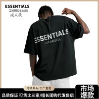 Essentials เส้นคู่ FOG แบรนด์ยอดนิยมสไตล์อเมริกันหลวมผู้ชายผ้าฝ้ายแขนสั้นไฮสตรีท T ขายส่งเสื้อ