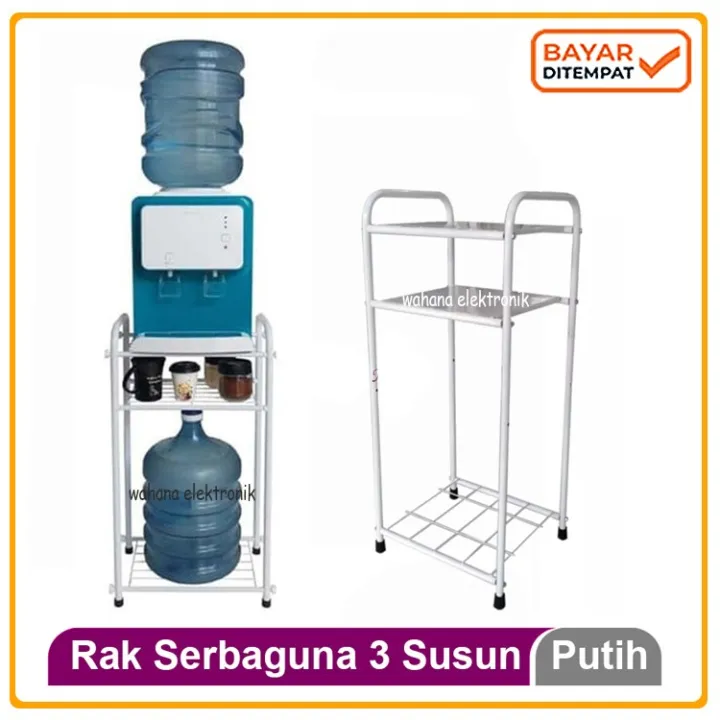 Rak Minimalis Dispenser Galon 3 Susun Plat Bawah Bisa Simpan Galon Tempat Galon Lazada Indonesia 5204