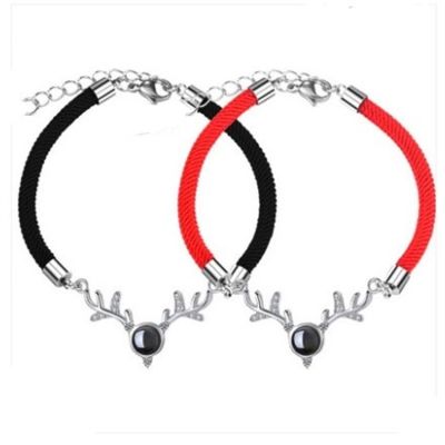 [COD] deer has you projection bracelet a pair of silver Tanabata Valentines Day gift red and black factory distribution