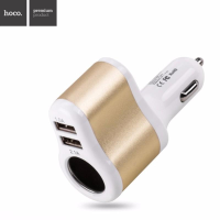 Hoco UC206 Car Charger 3.1A ที่ชาร์จใน รถ 2usb 2.1A/1A มาพร้อมช่องเสียบที่จุดบุหรี่