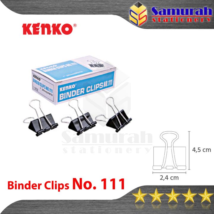 Binder Clips No 111 Kenko Clip Hitam Penjepit No 111 Klip Jepit