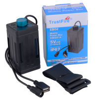 TrustFire EB02 4x 18650 Lithium Batteries Pack Box DC 8.4V Mobile Case USB Port for Charging Phones LED Bike Light