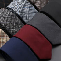 Mens TIES 6 ซม.คลาสสิกผ้าฝ้าย Handmade Skinny สีเทาลายสก๊อตเนคไทลายคอแคบ Slim CASHMERE Casual Tie อุปกรณ์เสริมของขวัญ-BIANO