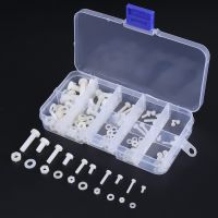 150Pcs M2 M2.5 M3 M4 M5สกรูเครื่องซักผ้าสีขาว Standoff Spacer Non-Magnetic Assortment ชุดกล่องไนลอน Hex สกรู