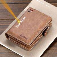 【CW】☍❦❈  Fashion Men Wallets Name Engraving Card Holder Male Purse Leather Coin Wallet Carteria