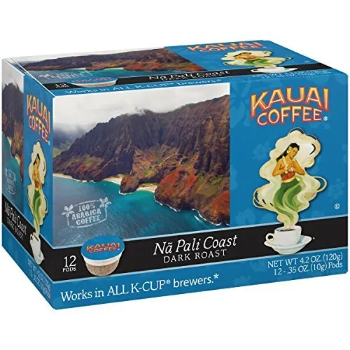 Kauai Coffee Singleserve Pods, Na Pali Coast Dark Roast 100 Premium