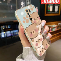 เคส JIUMOO สำหรับ Xiaomi Redmi 9 Prime Xiaomi MI เคส M2 POCO การ์ตูนหมีน่ารักใบหน้าดีไซน์ใหม่เคสมือถือบางเคสฝาปิดเลนส์เต็มรูปแบบกล้องปกป้องกันกระแทก Softcase