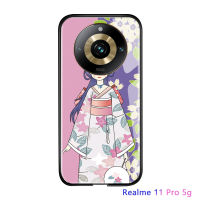 เคสเคสประกบหลังแบบแข็งกระจกเทมเปอร์เคสโทรศัพท์มันวาวสำหรับ Realme 11 Pro 5G Realme 11 Pro + 5G ภาพยนตร์การ์ตูนน่ารักเด็กผู้หญิง