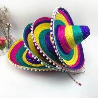 Carnival Sombrero ผู้ชายผู้หญิงหมวกกันแดดถังกว้างฟางปรับหมวกแฟชั่นหมวกปานามาเม็กซิกันธรรมชาติ