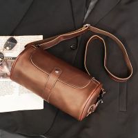 Mens r cylinder bag Shoulder messenger bag Korean mens small shoulder bag Mobile phone bag Bucket bag tp073