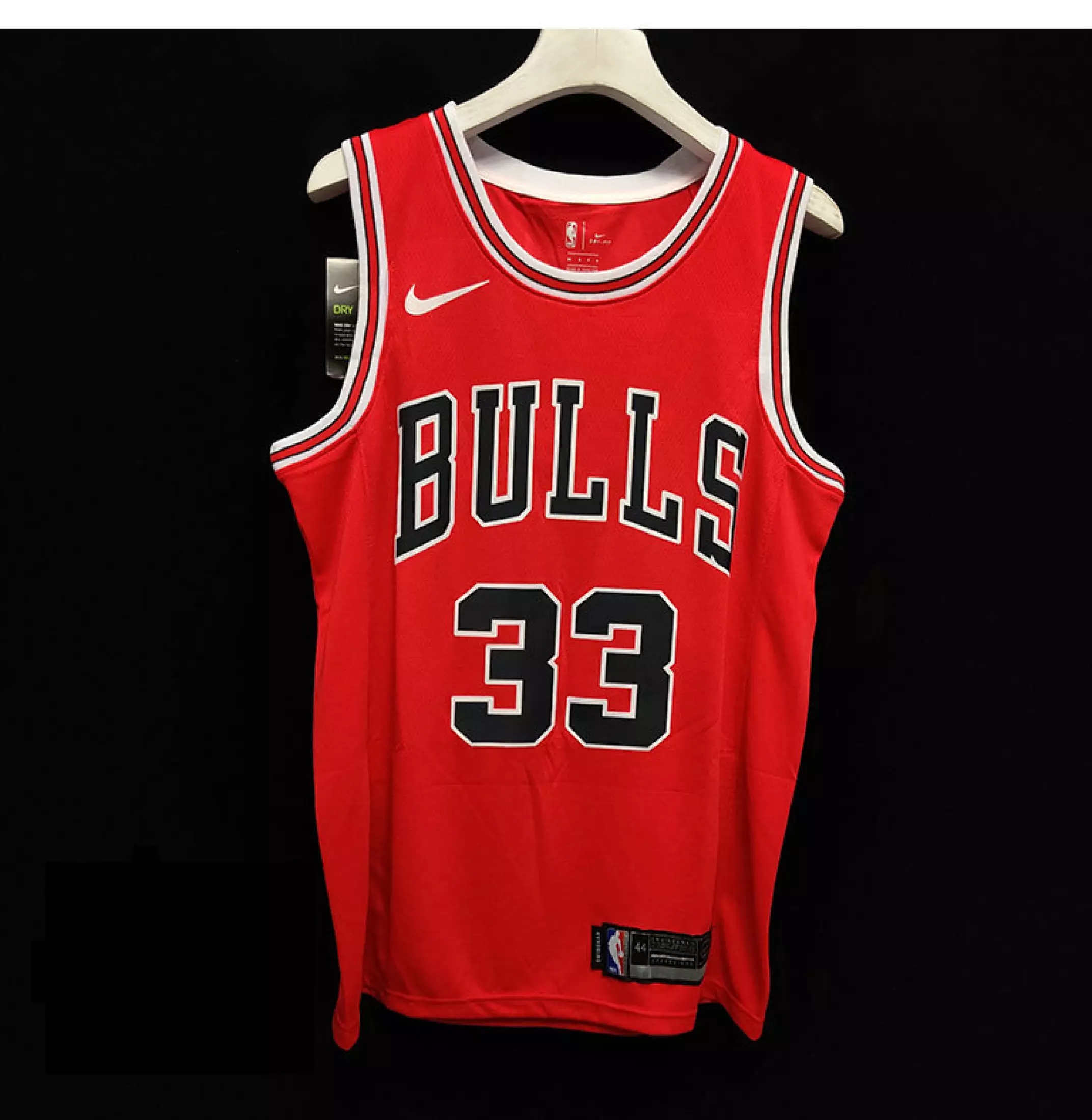 Men's Scottie Pippen Chicago Bulls #33 Black Stripes Throwback Swingman Jersey 