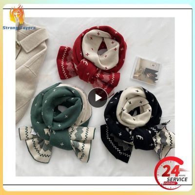 ▫ New Christmas Knitted Warm Scarf Outdoor Sports Cycling Running Camping Windproof Warm Scarves Men Women Printed Scarves