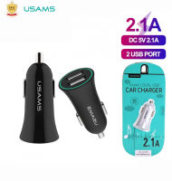 Usams US-CC013 หัวชาร์จรถยนต์ ที่ชาร์จมือถือในรถ แบบชาร์จเร็ว 2 USB Car Charger for smartphone by HNT