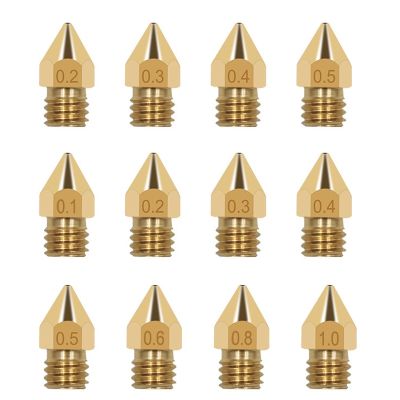 1 PC of 3D Printer Accessories 1.75mm 3mm MK8 Brass Nozzle Tip Surface Lettering Printing Consumables 0.1 1mm Aperture Diameter