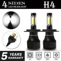 4-Sides Led H4 Car Headlight Bulbs 9003/HB2 Fog Lights Auto Lamps 375000LM/pair 2500W 375000LM High/Low Beam 6500K Bulbs  LEDs  HIDs