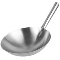 Japanese Wok Stainless Frying Pan Stainless Steel Frying Pan Nonstick Cookware Stainless Steel Wok Saucepan Wok Pan Handle