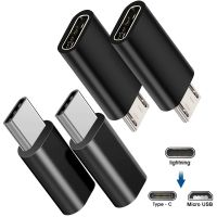 Lightning Female To Micro USB Type C Male Adapter Connector Data Sync Charging Converter for Apple Android Phone Laptop Adapters