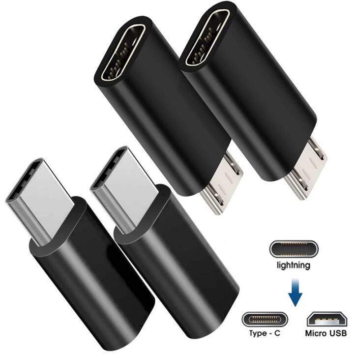 Lightning Female To Micro Usb Type C Male Adapter Connector Data Sync Charging Converter For 4317