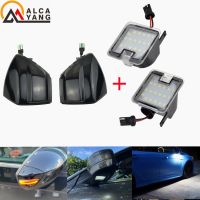 LED Under Mirror Light Puddle Lamp For Ford S-Max 2007-2014 C-MAX Kuga C394 2008-2012 Dynamic Blinker Turn Signal Light arrow