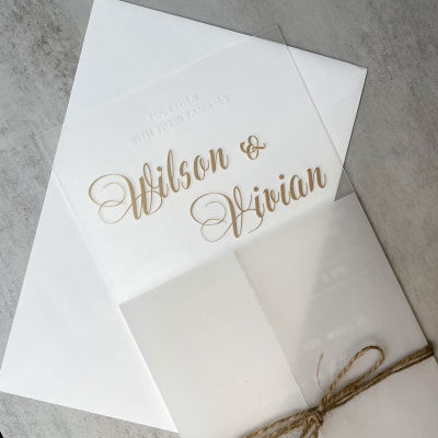 Letterpress Invitation 30pcs Editable Wedding Invitations Cards Cut Flower Multi Color Frosted Translucent Acrylic