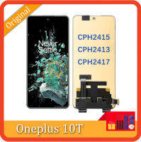 AMOLED ของแท้6.7 สำหรับ Oneplus 10T CPH2415 CPH2417 CPH2413จอสำรองจอแสดงผลประกอบดิจิไทเซอร์