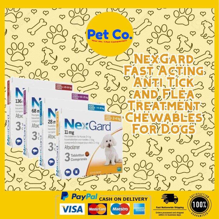 NexGard Fast Acting Anti Tick and Flea Treatment Chewables For Dogs